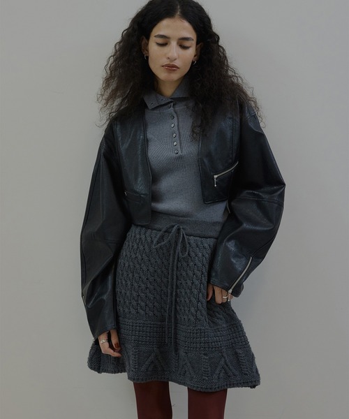 Ameri（アメリ）の「MANY WAY RIDERS JACKET（ライダースジャケット・レディース・ブラウン/ブラック・FREE）」の4枚目の写真