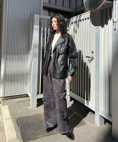 Ameri（アメリ）の「MANY WAY RIDERS JACKET（ライダースジャケット・レディース・ブラウン/ブラック・FREE）」の17枚目の写真