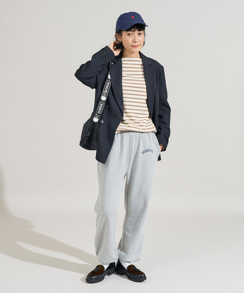 FREAK'S STORE(フリークスストア)の「限定展開 ロゴ スウェットパンツ(スウェットパンツ・レディース・ネイビー/ライトグレー/ブラック・フリ-)」の4枚目の写真