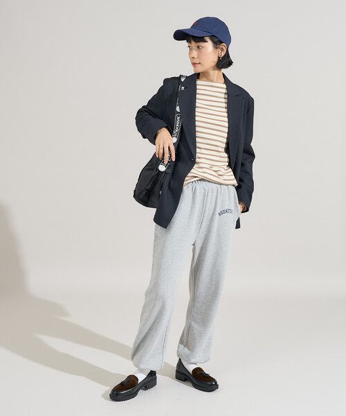 FREAK'S STORE(フリークスストア)の「限定展開 ロゴ スウェットパンツ(スウェットパンツ・レディース・ネイビー/ライトグレー/ブラック・フリ-)」の5枚目の写真