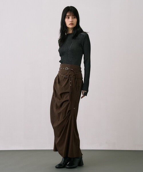 UNITED TOKYO(ユナイテッドトウキョウ)の「センタースリットRIBプルオーバー|ウォッシャブル/オフィスカジュアル/細見え/春服(ニット/セーター・レディース・ブラック/ブルー/ライトグレー・FREE)」の5枚目の写真