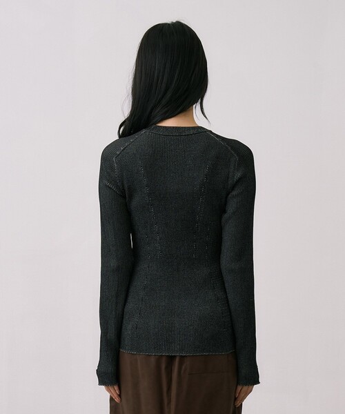 UNITED TOKYO(ユナイテッドトウキョウ)の「センタースリットRIBプルオーバー|ウォッシャブル/オフィスカジュアル/細見え/春服(ニット/セーター・レディース・ブラック/ブルー/ライトグレー・FREE)」の10枚目の写真