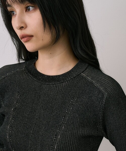 UNITED TOKYO(ユナイテッドトウキョウ)の「センタースリットRIBプルオーバー|ウォッシャブル/オフィスカジュアル/細見え/春服(ニット/セーター・レディース・ブラック/ブルー/ライトグレー・FREE)」の11枚目の写真