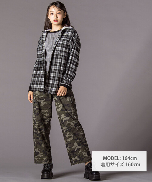 ZIDDY（ジディ）の「ツイルカーゴボトム(130~160cm)（カーゴパンツ・キッズ・ブラック/グリーン系その他・140cm/150cm/130cm/FREE）」の4枚目の写真