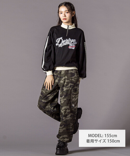 ZIDDY（ジディ）の「ツイルカーゴボトム(130~160cm)（カーゴパンツ・キッズ・ブラック/グリーン系その他・140cm/150cm/130cm/FREE）」の5枚目の写真