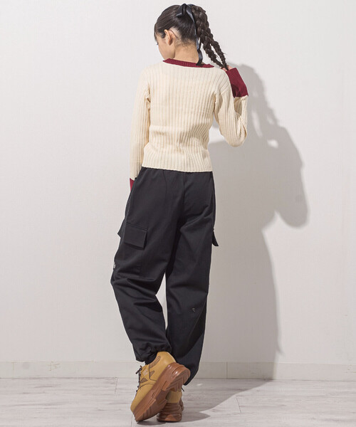 ZIDDY（ジディ）の「ツイルカーゴボトム(130~160cm)（カーゴパンツ・キッズ・ブラック/グリーン系その他・140cm/150cm/130cm/FREE）」の6枚目の写真