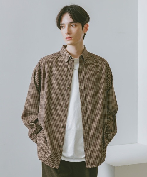 RAGEBLUE(レイジブルー)の「TRブロード/ミニチェックシャツ(シャツ/ブラウス・メンズ・ホワイト系その他/ブラック系その他/ブラウン系その他・MEDIUM/LARGE)」の3枚目の写真