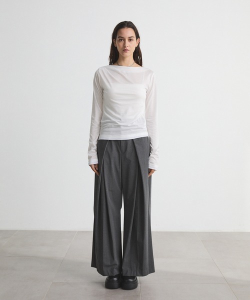 CITY TOKYO（シティトウキョウ）の「Drape Layered Tops/ドレープレイヤードトップス/カットソー（Tシャツ/カットソー・レディース・ピンク/ホワイト/チャコールグレー・FREE）」の19枚目の写真