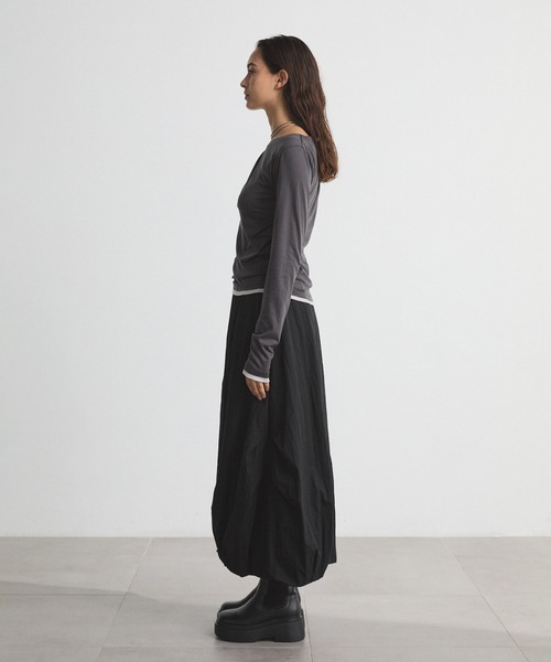 CITY TOKYO（シティトウキョウ）の「Drape Layered Tops/ドレープレイヤードトップス/カットソー（Tシャツ/カットソー・レディース・ピンク/ホワイト/チャコールグレー・FREE）」の18枚目の写真