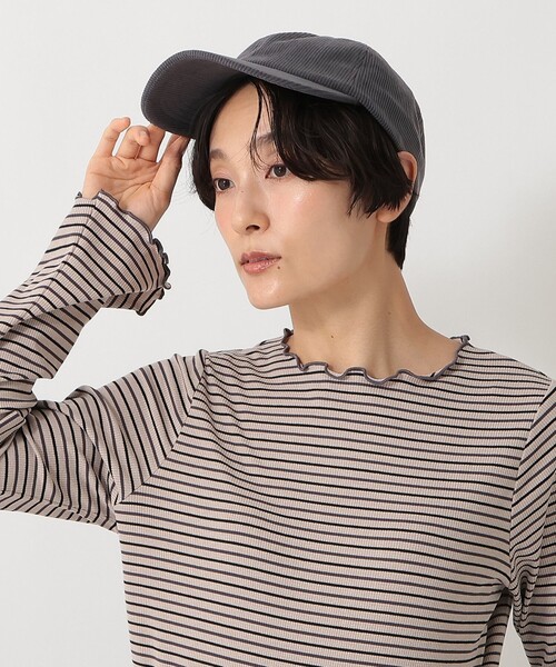 Afternoon Tea(アフタヌーンティー)の「コーデュロイキャップ(キャップ・レディース・グレー/ベージュ・ONE SIZE)」の2枚目の写真