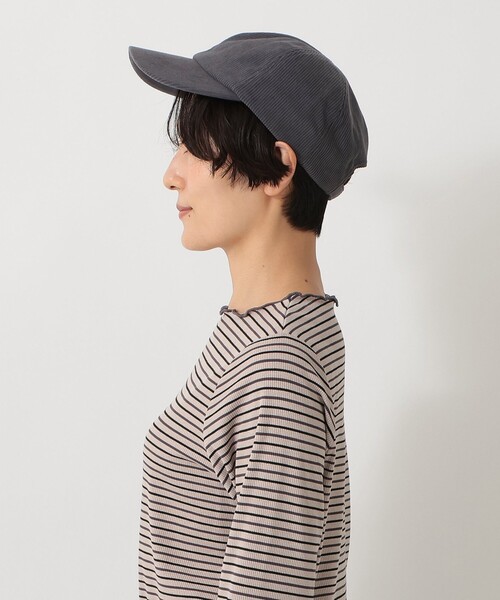 Afternoon Tea(アフタヌーンティー)の「コーデュロイキャップ(キャップ・レディース・グレー/ベージュ・ONE SIZE)」の3枚目の写真