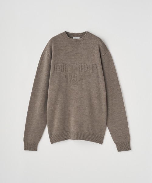 JOHN SMEDLEY(ジョンスメドレー)の「JSロゴインターシャ クルーネック長袖ニットプルオーバー(ニット/セーター・メンズ・レッド/グリーン/ブラウン・L/M/S)」の2枚目の写真