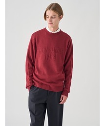 JOHN SMEDLEY | JSロゴインターシャ クルーネック長袖ニットプルオーバー(ニット/セーター)
