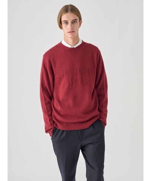 JOHN SMEDLEY(ジョンスメドレー)の「JSロゴインターシャ クルーネック長袖ニットプルオーバー(ニット/セーター・メンズ・レッド/グリーン/ブラウン・L/M/S)」の11枚目の写真