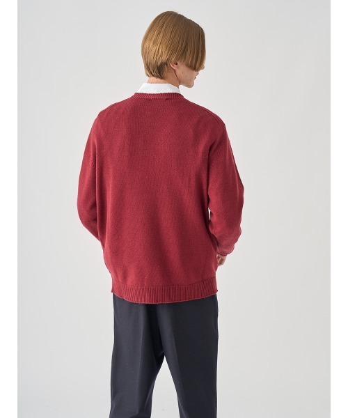 JOHN SMEDLEY(ジョンスメドレー)の「JSロゴインターシャ クルーネック長袖ニットプルオーバー(ニット/セーター・メンズ・レッド/グリーン/ブラウン・L/M/S)」の12枚目の写真