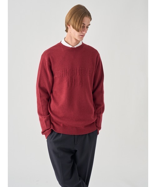 JOHN SMEDLEY(ジョンスメドレー)の「JSロゴインターシャ クルーネック長袖ニットプルオーバー(ニット/セーター・メンズ・レッド/グリーン/ブラウン・L/M/S)」の14枚目の写真