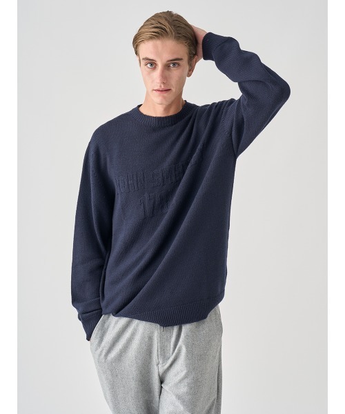 JOHN SMEDLEY(ジョンスメドレー)の「JSロゴインターシャ クルーネック長袖ニットプルオーバー(ニット/セーター・メンズ・レッド/グリーン/ブラウン・L/M/S)」の7枚目の写真