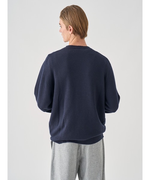 JOHN SMEDLEY(ジョンスメドレー)の「JSロゴインターシャ クルーネック長袖ニットプルオーバー(ニット/セーター・メンズ・レッド/グリーン/ブラウン・L/M/S)」の9枚目の写真