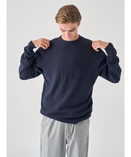 JOHN SMEDLEY(ジョンスメドレー)の「JSロゴインターシャ クルーネック長袖ニットプルオーバー(ニット/セーター・メンズ・レッド/グリーン/ブラウン・L/M/S)」の15枚目の写真