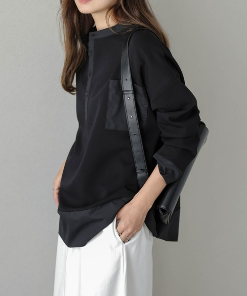 lesperance(レスぺランス)の「ヘンリーネックプルオーバー(Tシャツ/カットソー・レディース・ブラウン/グレー/カーキ/ブラック・フリー)」の20枚目の写真