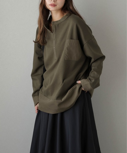 lesperance(レスぺランス)の「ヘンリーネックプルオーバー(Tシャツ/カットソー・レディース・ブラウン/グレー/カーキ/ブラック・フリー)」の8枚目の写真