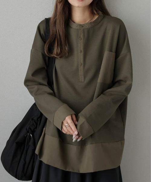 lesperance(レスぺランス)の「ヘンリーネックプルオーバー(Tシャツ/カットソー・レディース・ブラウン/グレー/カーキ/ブラック・フリー)」の12枚目の写真