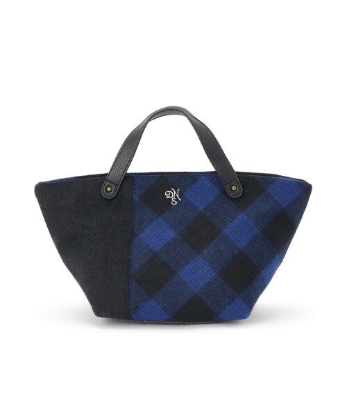 Dessin（デッサン）の「チェック柄ボートトートバッグ（トートバッグ・レディース・ブルー系6/ネイビー系4/レッド系6・00）」の5枚目の写真