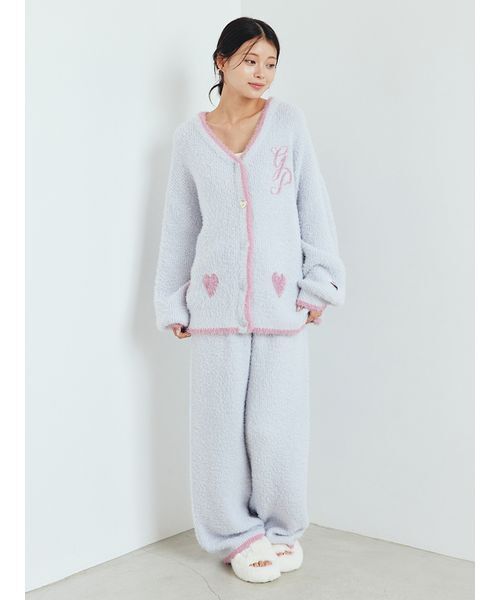 GELATO PIQUE ホッキョクグマ　ルームウェア(パジャマ)上下セット ラメフェザーロングパンツ（ルームウェア/パジャマ）｜gelato pique