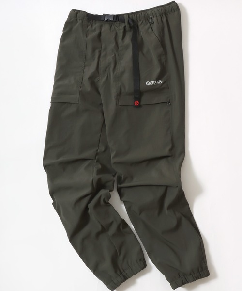 OUTDOOR PRODUCTS（アウトドアプロダクツ）の「OUTDOOR PRODUCTS / アウトドア プロダクツ 裏フリース 撥水 防風 ストレッチ ワンポイントロゴ ナイロンクライミングパンツ レディース メンズ ジョガーパンツ（その他パンツ・メンズ・カーキ/ブラック/ネイビー・M/LL/L）」の2枚目の写真