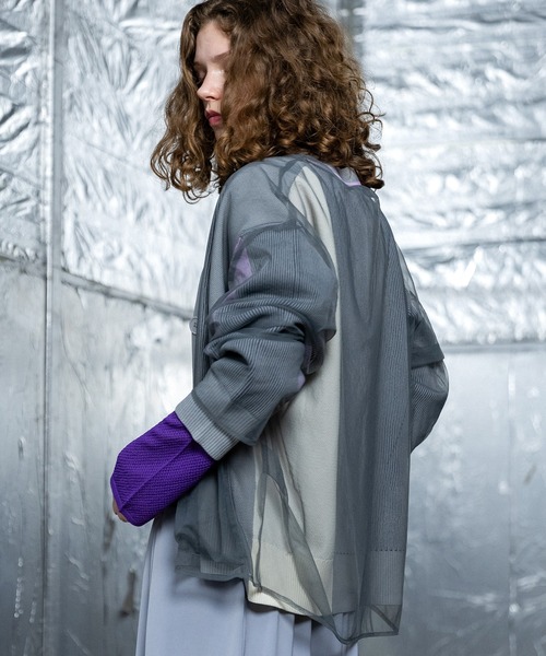 AULA AILA(アウラアイラ)の「チュールレイヤードカラーブロックカーディガン(カーディガン/ボレロ・レディース・グレー/ブラック/グリーン・0)」の17枚目の写真