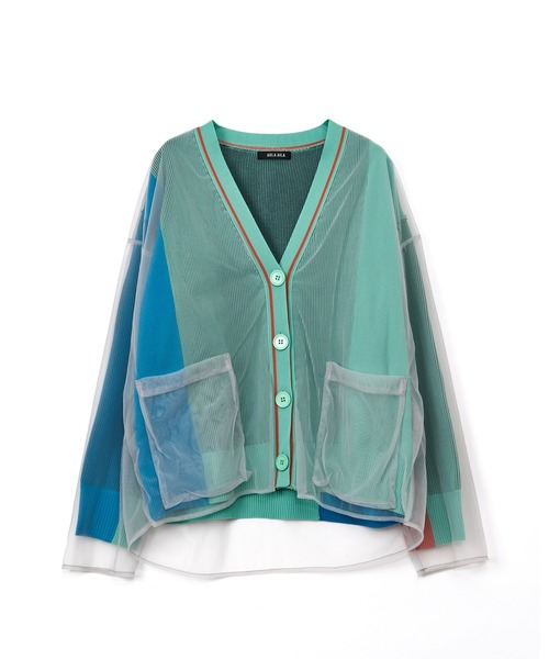 AULA AILA(アウラアイラ)の「チュールレイヤードカラーブロックカーディガン(カーディガン/ボレロ・レディース・グレー/ブラック/グリーン・0)」の21枚目の写真