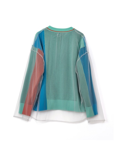 AULA AILA(アウラアイラ)の「チュールレイヤードカラーブロックカーディガン(カーディガン/ボレロ・レディース・グレー/ブラック/グリーン・0)」の22枚目の写真