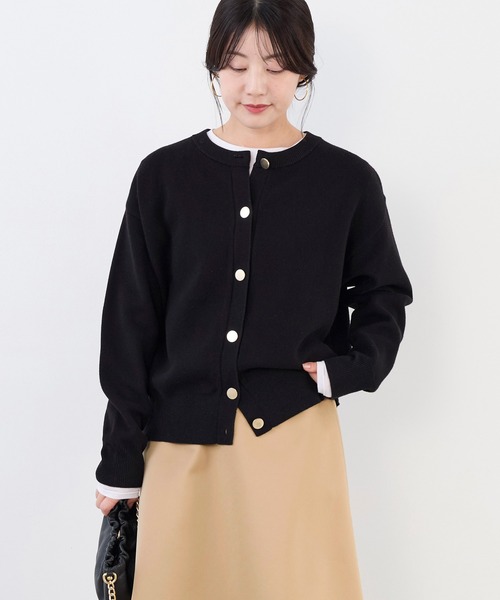 MICA&DEAL(マイカ&ディール)の「接結ニットカーディガン(カーディガン/ボレロ・レディース・オフホワイト/ブラック/キャメル/イエロー・FREE)」の2枚目の写真