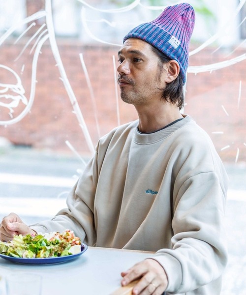 THE MILES（ザ マイルズ）の「ellipsis イリップシス Crew Kneck Sweat-D.H- クルーネックスエット-D.H-（スウェット・メンズ・グレイッシュベージュ/ブラック・LARGE/MEDIUM）」の8枚目の写真