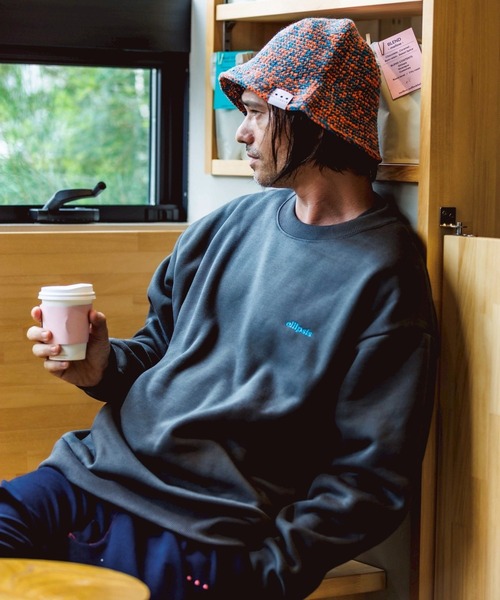 THE MILES（ザ マイルズ）の「ellipsis イリップシス Crew Kneck Sweat-D.H- クルーネックスエット-D.H-（スウェット・メンズ・グレイッシュベージュ/ブラック・LARGE/MEDIUM）」の14枚目の写真