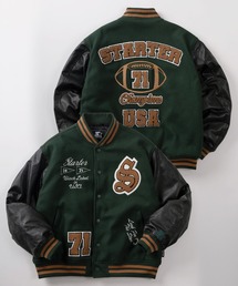 STARTER（スターター）の「【88】【STARTER/スターター】サガラ刺繍 袖切替 メルトン スタジャン/ワンポイント刺繍/リブライン（スタジャン）」