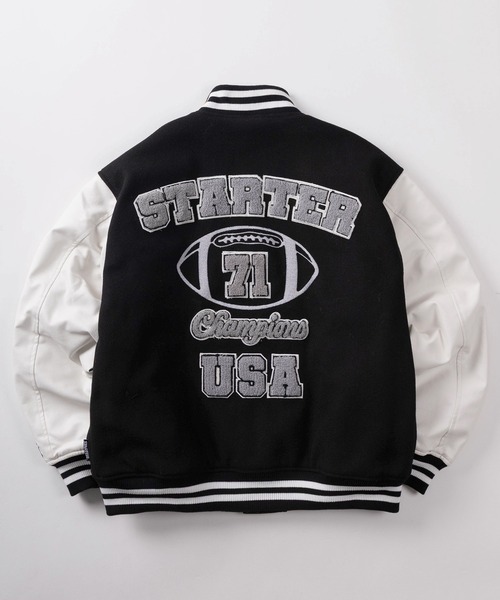 セール】【88】【STARTER/スターター】サガラ刺繍 袖切替 メルトン