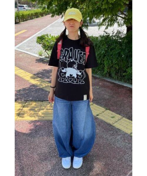 GRAVER（グレーバー）の「[ユニセックス]3ベアコミックスロゴ半袖Tシャツ_ブラック（Tシャツ/カットソー・レディース・ブラック・X-LARGE/SMALL/MEDIUM/LARGE）」の7枚目の写真