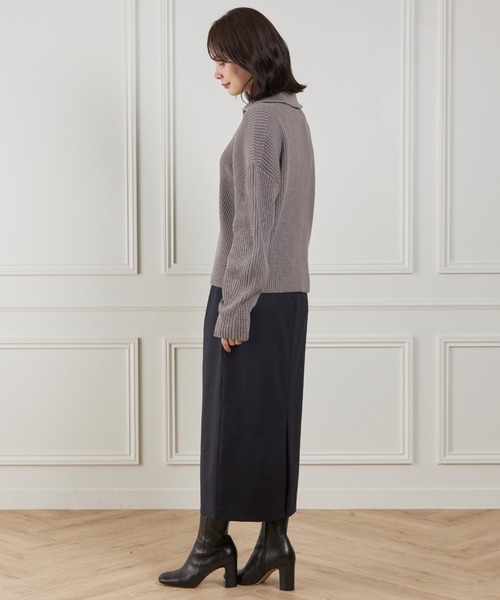 INED（イネド）の「TWサテンベルテッドスカート（スカート・レディース・ネイビー/キャメル/チャコールグレー・7号/9号/11号）」の15枚目の写真