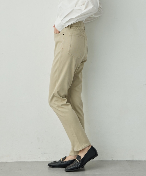 Petit Honfleur（プチオンフルール）の「フリースボンディングパンツ【発熱素材・ストレッチ・ウエストゴム】（その他パンツ・レディース・ブラック/カーキ/ベージュ・61/64/67）」の5枚目の写真