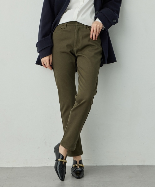 Petit Honfleur（プチオンフルール）の「フリースボンディングパンツ【発熱素材・ストレッチ・ウエストゴム】（その他パンツ・レディース・ブラック/カーキ/ベージュ・61/64/67）」の7枚目の写真