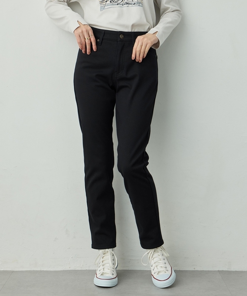 Petit Honfleur（プチオンフルール）の「フリースボンディングパンツ【発熱素材・ストレッチ・ウエストゴム】（その他パンツ・レディース・ブラック/カーキ/ベージュ・61/64/67）」の10枚目の写真