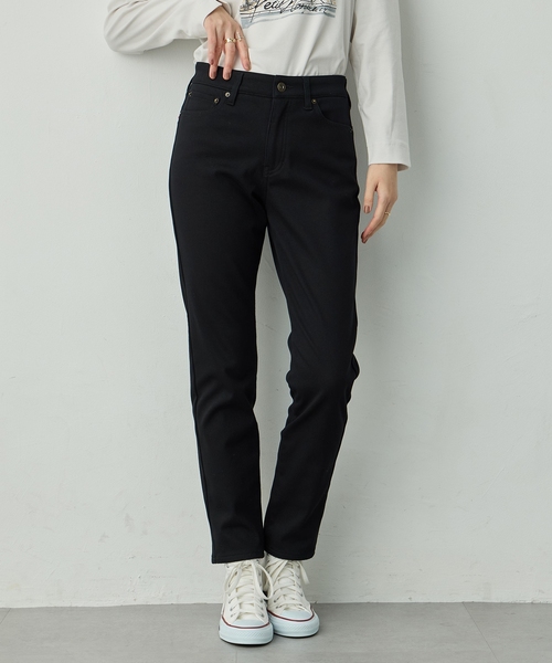 Petit Honfleur（プチオンフルール）の「フリースボンディングパンツ【発熱素材・ストレッチ・ウエストゴム】（その他パンツ・レディース・ブラック/カーキ/ベージュ・61/64/67）」の11枚目の写真