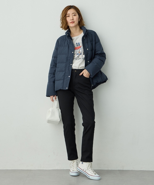 Petit Honfleur（プチオンフルール）の「フリースボンディングパンツ【発熱素材・ストレッチ・ウエストゴム】（その他パンツ・レディース・ブラック/カーキ/ベージュ・61/64/67）」の14枚目の写真