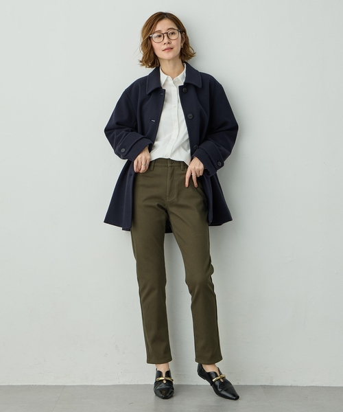 Petit Honfleur（プチオンフルール）の「フリースボンディングパンツ【発熱素材・ストレッチ・ウエストゴム】（その他パンツ・レディース・ブラック/カーキ/ベージュ・61/64/67）」の15枚目の写真