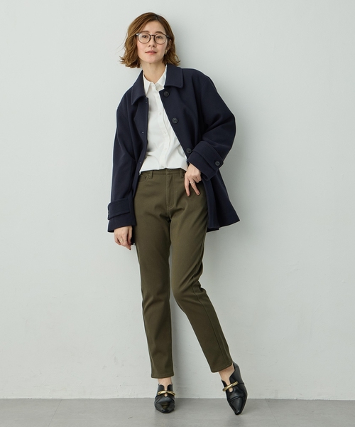 Petit Honfleur（プチオンフルール）の「フリースボンディングパンツ【発熱素材・ストレッチ・ウエストゴム】（その他パンツ・レディース・ブラック/カーキ/ベージュ・61/64/67）」の16枚目の写真