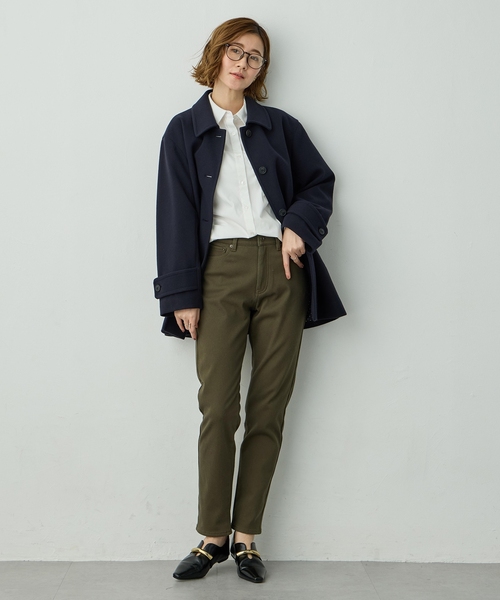 Petit Honfleur（プチオンフルール）の「フリースボンディングパンツ【発熱素材・ストレッチ・ウエストゴム】（その他パンツ・レディース・ブラック/カーキ/ベージュ・61/64/67）」の17枚目の写真