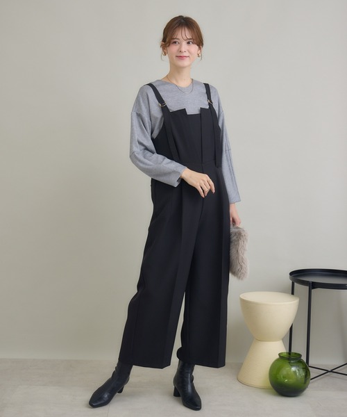 KATHARINE ROSS(キャサリンロス)の「【PILLINI/ピリーニ】ダブルクロスサロペット(サロペット/オーバーオール・レディース・ダークブラウン/ブラック・FREE)」の4枚目の写真