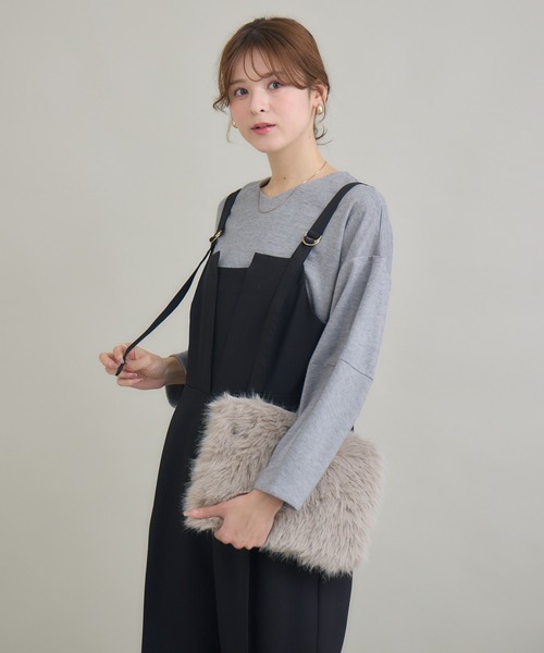 KATHARINE ROSS(キャサリンロス)の「【PILLINI/ピリーニ】ダブルクロスサロペット(サロペット/オーバーオール・レディース・ダークブラウン/ブラック・FREE)」の6枚目の写真