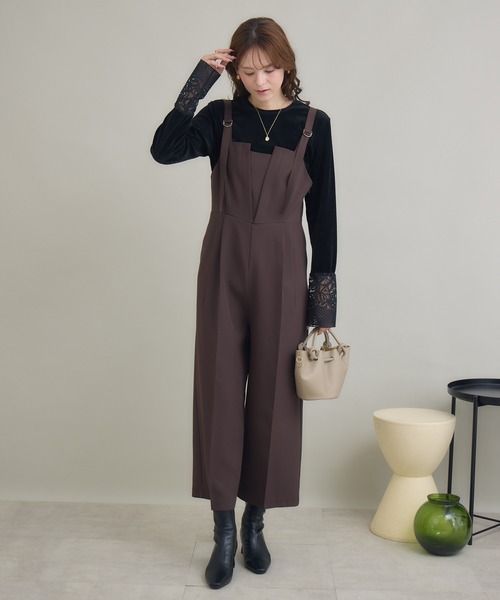 KATHARINE ROSS(キャサリンロス)の「【PILLINI/ピリーニ】ダブルクロスサロペット(サロペット/オーバーオール・レディース・ダークブラウン/ブラック・FREE)」の11枚目の写真